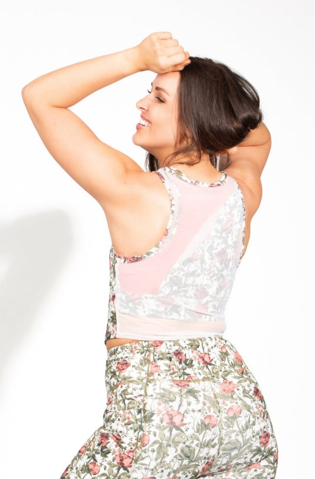 Printed Cropped Fitted Tank
