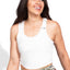 White Cropped Fitted Tank