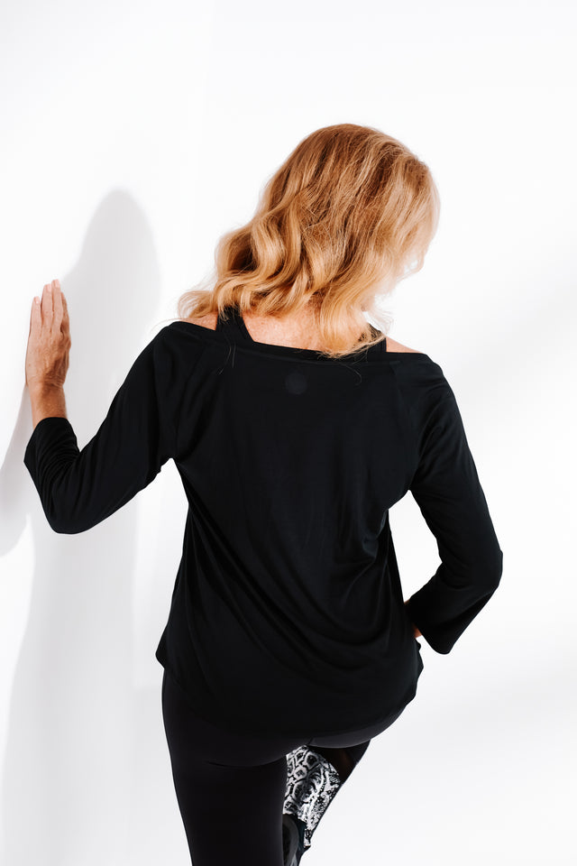 Fabulous Basics Black Modal Long Sleeve Top