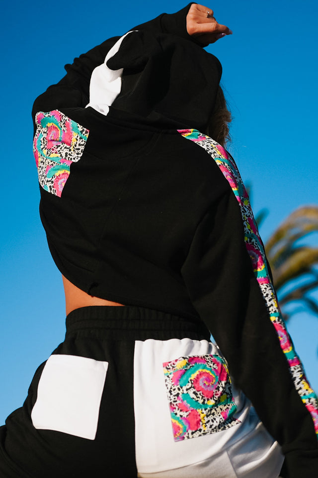 Black Cropped Hoodie - SewSewYou