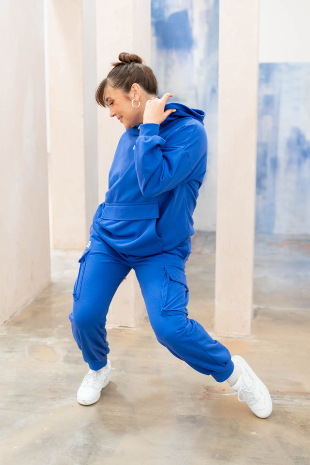 Blue Cargo Sweat Pants - SewSewYou