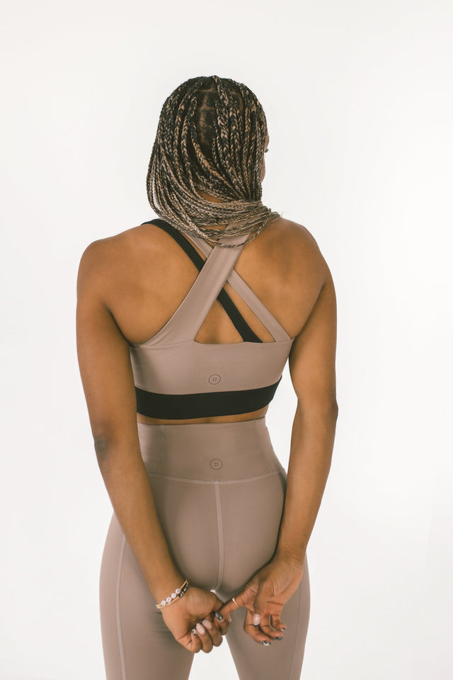 Brown/Black Sports Bra - SewSewYou