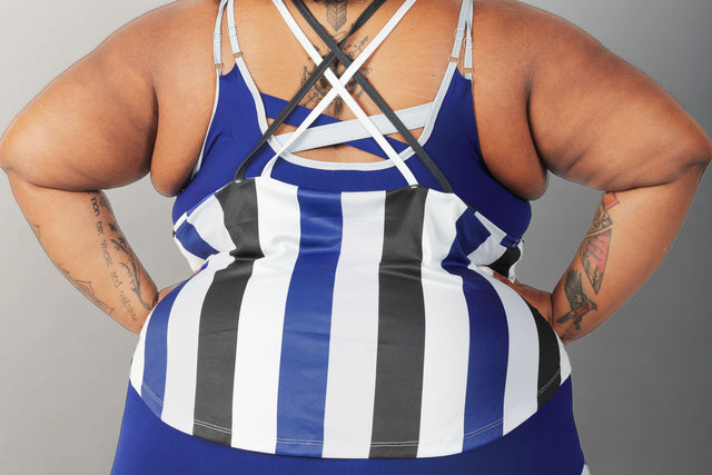 Daquana SS21 Blue Stripes Loose Tank - SewSewYou