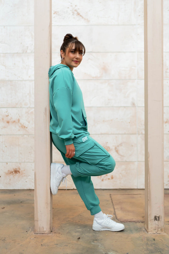 Green Cargo Sweat Pants - SewSewYou