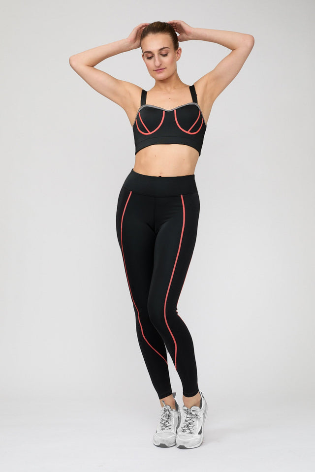 Impulse Collection Black Curved Side Panel Leggings - SewSewYou