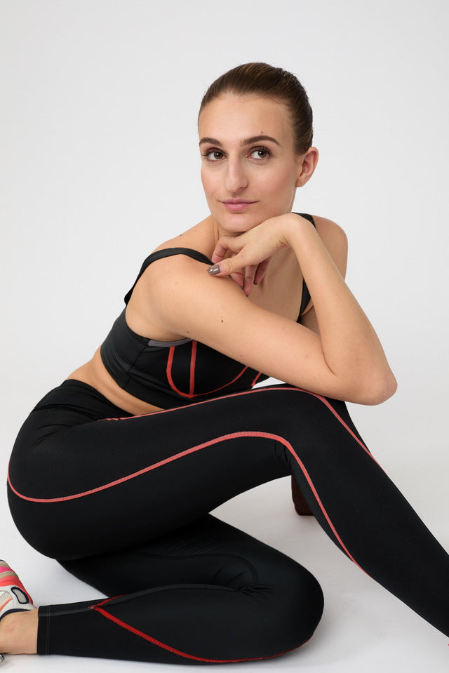 Impulse Collection Black Curved Side Panel Leggings - SewSewYou