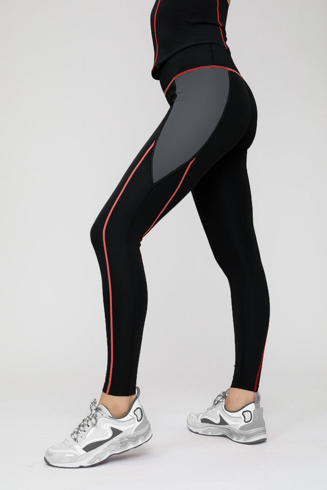 Impulse Collection Black Shaped Side Panel Leggings - SewSewYou