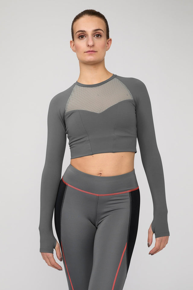 Impulse Collection Grey Cropped Top - SewSewYou