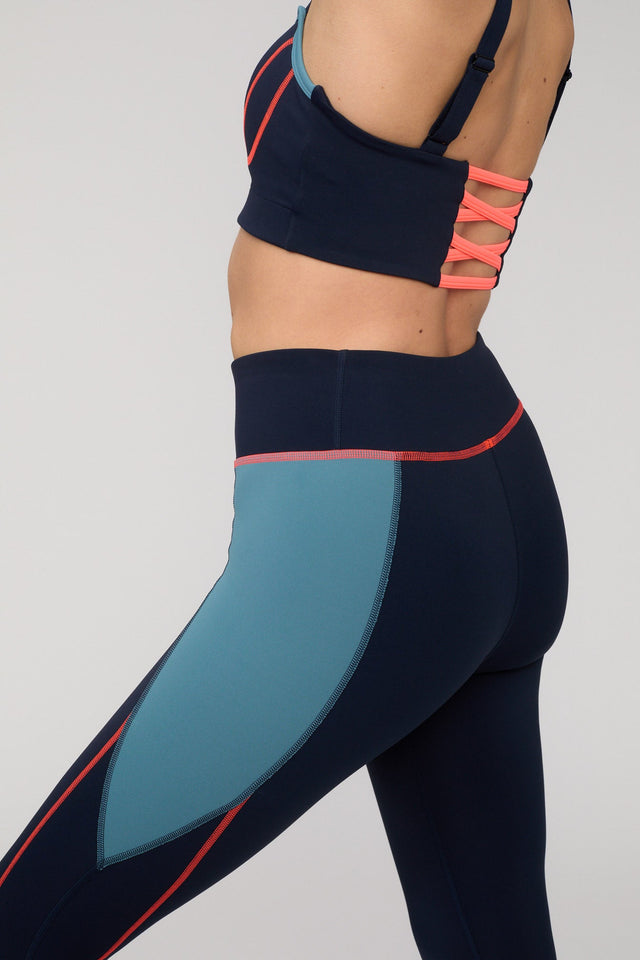 Impulse Collection Navy Shaped Side Panel Leggings - SewSewYou