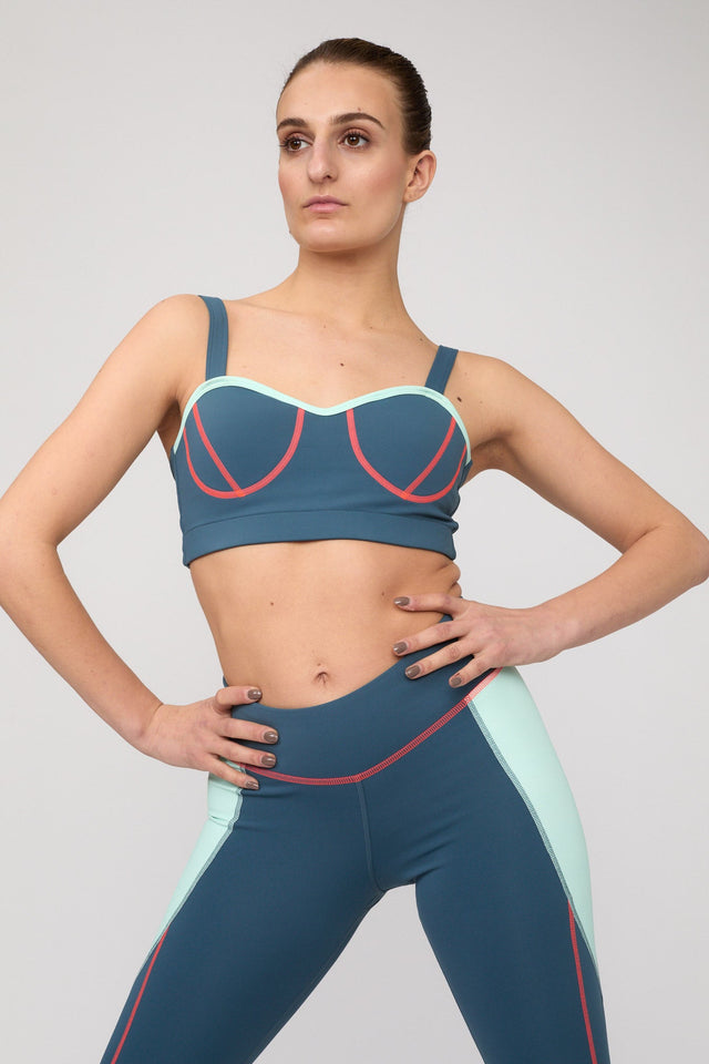 Impulse SS22 Comeback Ash Blue + Mint Sports Bra - SewSewYou