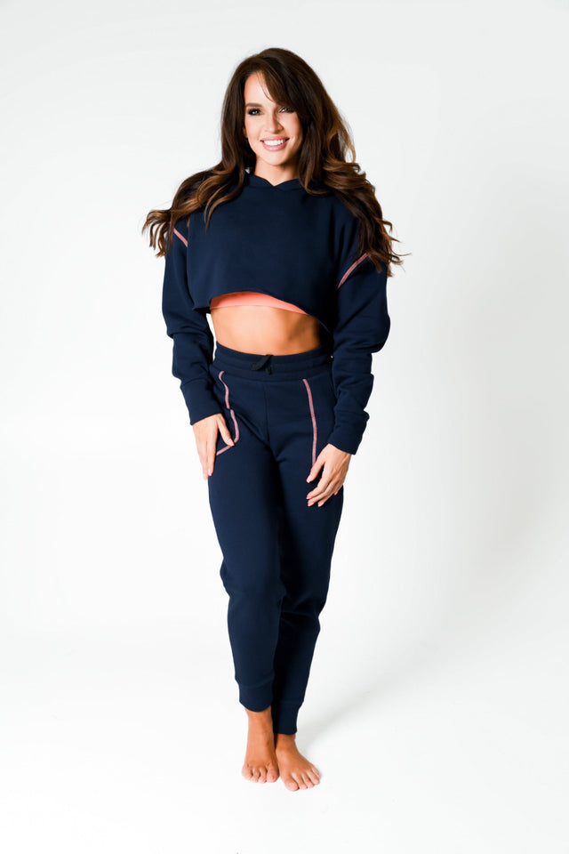 Navy/Coral Sweat Jogger - SewSewYou