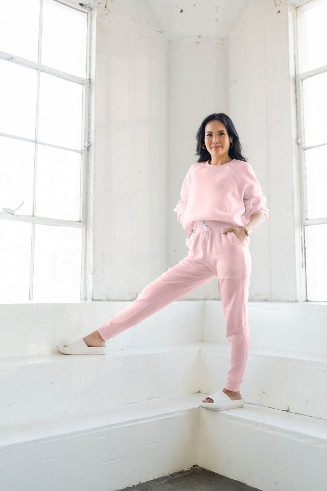 Ong Squad SS23 Pink Jogger Pants + Ribbed Panel - SewSewYou