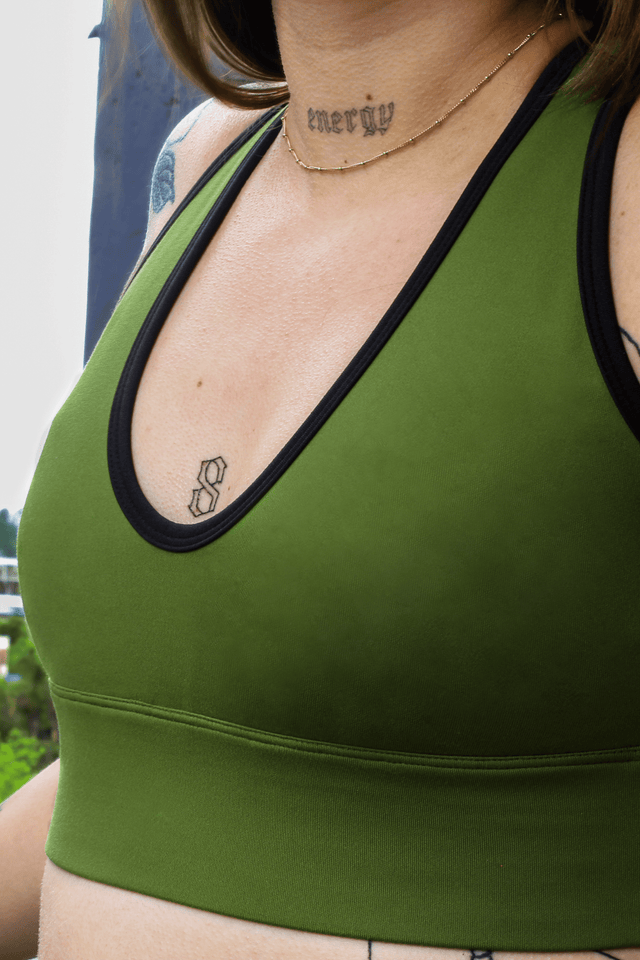 Sara SS22 Green Sports Bra - SewSewYou