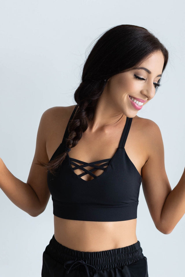 tWinning w/ Dawn & Cher AW22 Black Sports Bra - SewSewYou