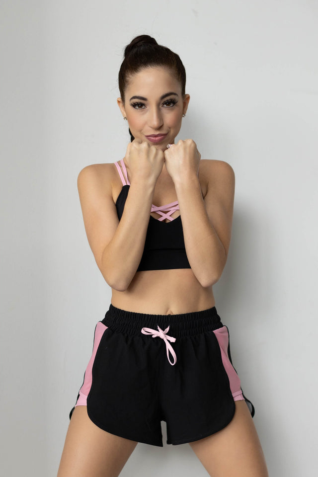 tWinning w/ Dawn & Cher AW22 Black+Pink Sports Bra - SewSewYou