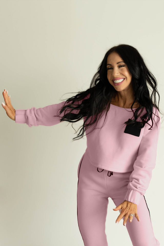 tWinning w/ Dawn & Cher AW22 Pink+Black Jogger Pants - SewSewYou