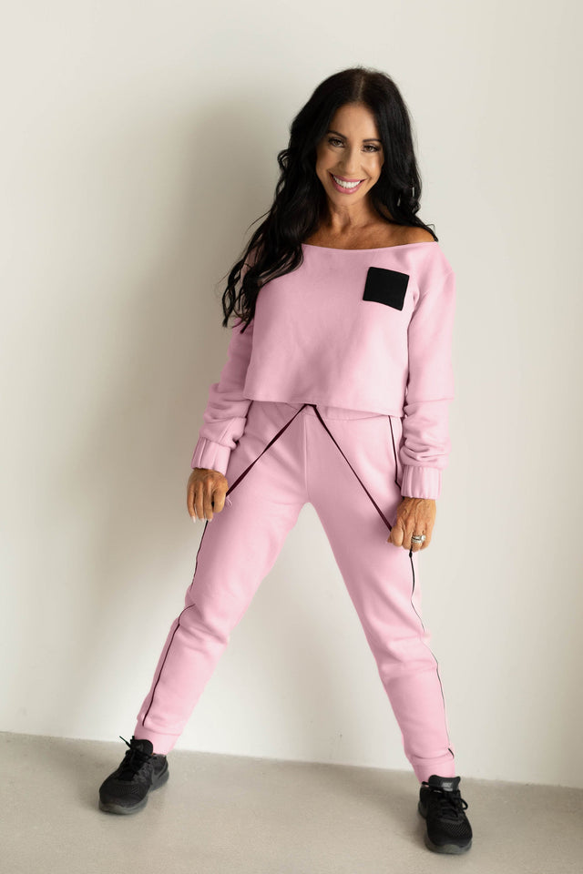 tWinning w/ Dawn & Cher AW22 Pink+Black Jogger Pants - SewSewYou