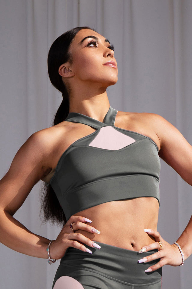 Unstoppable Me SS22 Grey Sports Bra - SewSewYou