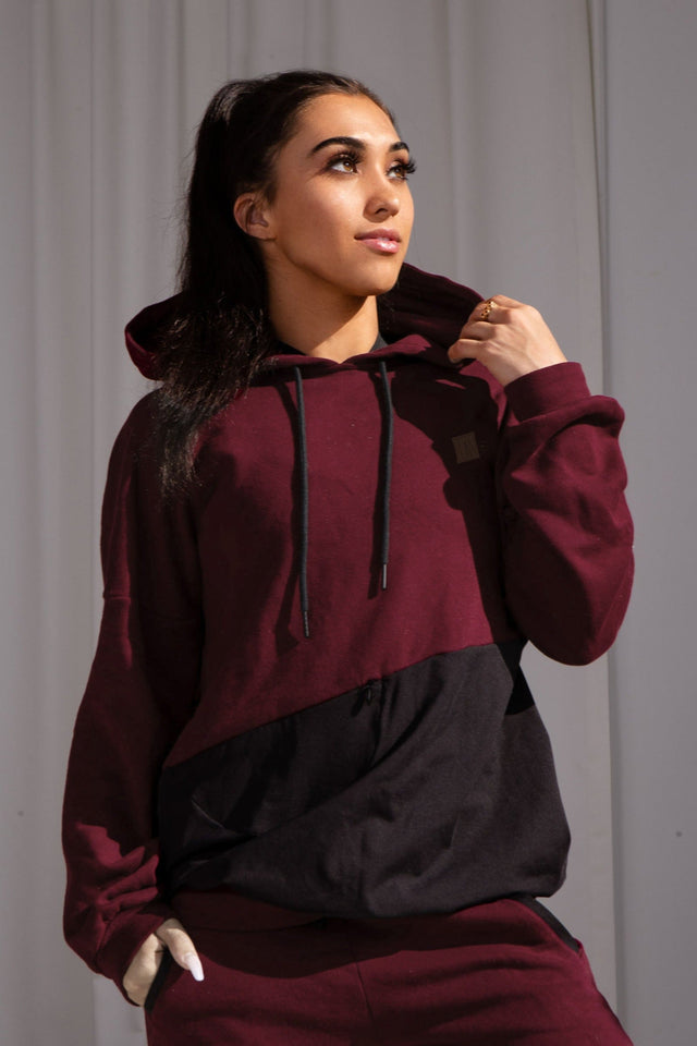 Unstoppable Me SS22 Maroon Oversized Hoodie - SewSewYou