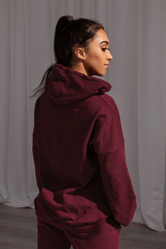 Unstoppable Me SS22 Maroon Oversized Hoodie - SewSewYou