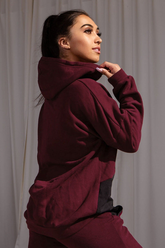 Unstoppable Me SS22 Maroon Oversized Hoodie - SewSewYou