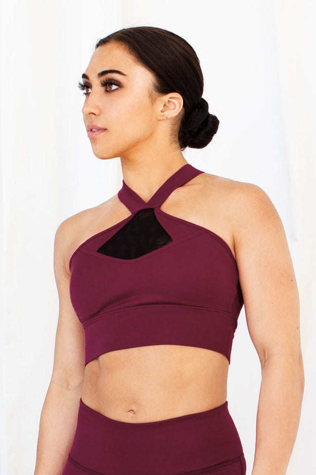 Unstoppable Me SS22 Maroon Sports Bra - SewSewYou