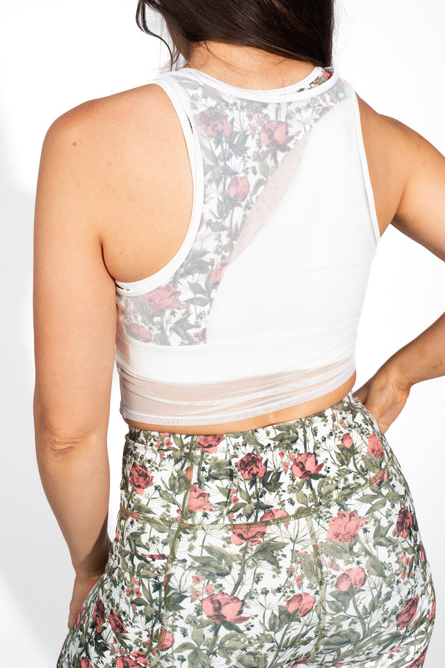 White Cropped Fitted Tank - SewSewYou