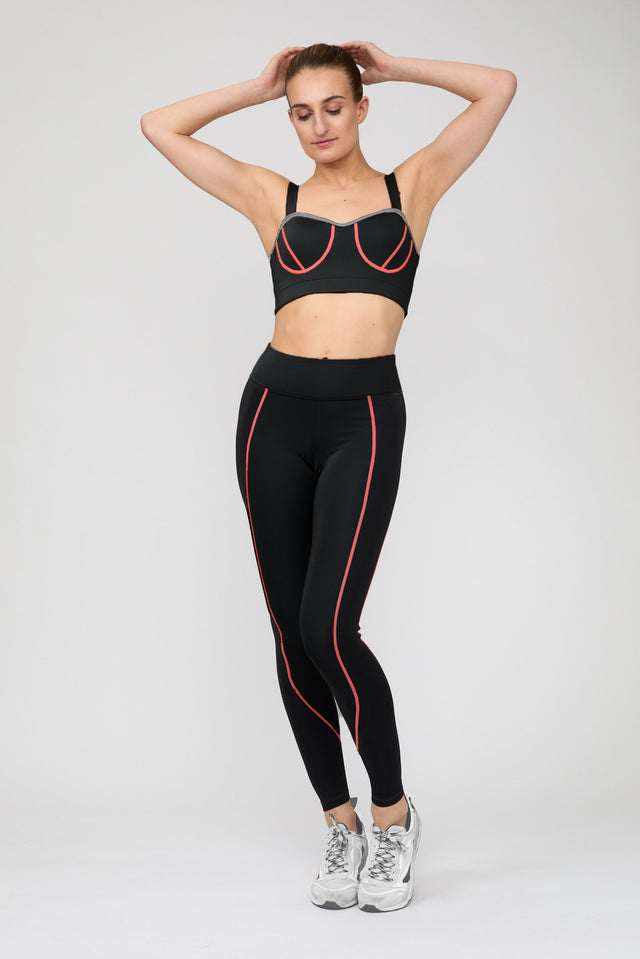 Impulse Collection Black Curved Side Panel Leggings
