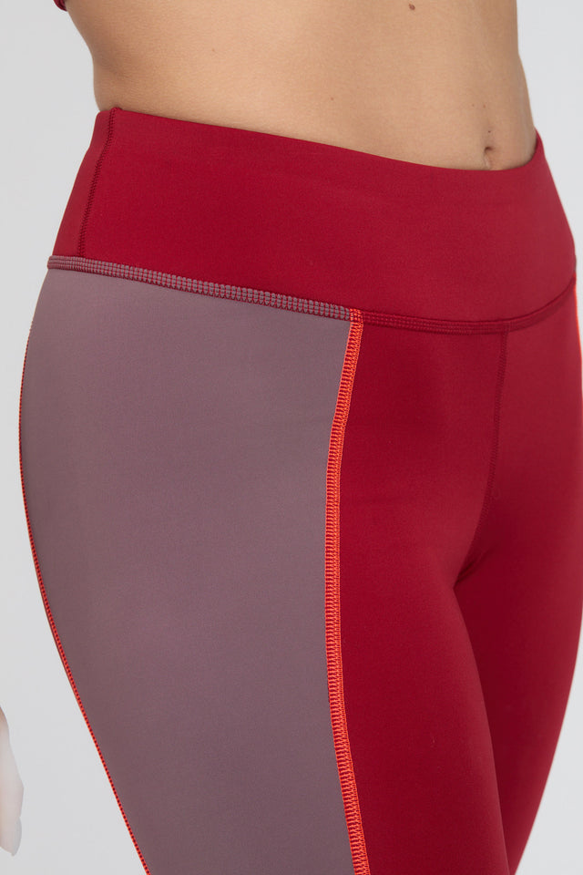 Impulse Collection Burgundy Curved Side Panel Leggings